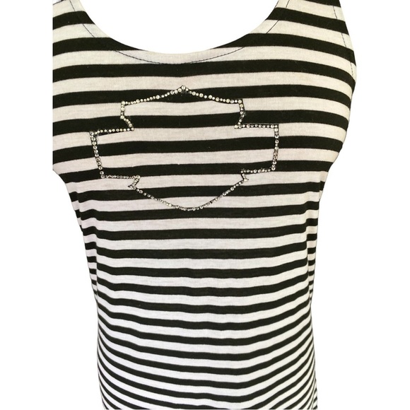 NWT HARLEY DAVIDSON MAXI DRESS RHINESTONE BAR AND SHIELD ON FRONT - Picture 2 of 12